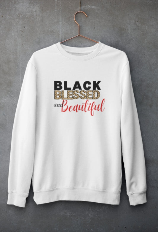 Sweat Shirt Black Blessed Beautiful